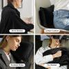 imageBedsure Travel Blanket Airplane Compact with Storage Bag Packable Blanket with Eye Mask Lightweight 2in1 Travel Essentials Functioned as Pillow for Airplane Comfort and Warmth GreyBlack