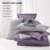 imageBedsure Twin XL Comforter Set  5 Pieces Reversible Blush Pink Bedding Twin XL Size Bed Set for All Seasons Bed in a Bag with Down Alternative Comforter Sheets Pillowcase ampamp Sham16  Grayish Purple