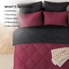 imageBedsure Twin XL Comforter Set  5 Pieces Reversible Blush Pink Bedding Twin XL Size Bed Set for All Seasons Bed in a Bag with Down Alternative Comforter Sheets Pillowcase ampamp Sham07  Burgundy  Black