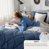 imageBedsure Twin XL Comforter Set  5 Pieces Reversible Blush Pink Bedding Twin XL Size Bed Set for All Seasons Bed in a Bag with Down Alternative Comforter Sheets Pillowcase ampamp Sham03  Navy