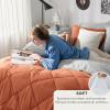 imageBedsure Twin XL Comforter Set  5 Pieces Reversible Blush Pink Bedding Twin XL Size Bed Set for All Seasons Bed in a Bag with Down Alternative Comforter Sheets Pillowcase ampamp Sham17  Burnt Orange