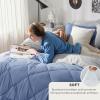 imageBedsure Twin XL Comforter Set  5 Pieces Reversible Blush Pink Bedding Twin XL Size Bed Set for All Seasons Bed in a Bag with Down Alternative Comforter Sheets Pillowcase ampamp Sham12  Infinity Blue