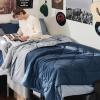 imageBedsure Twin XL Comforter Set  5 Pieces Reversible Blush Pink Bedding Twin XL Size Bed Set for All Seasons Bed in a Bag with Down Alternative Comforter Sheets Pillowcase ampamp Sham03  Navy