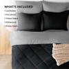 imageBedsure Twin XL Comforter Set  5 Pieces Reversible Blush Pink Bedding Twin XL Size Bed Set for All Seasons Bed in a Bag with Down Alternative Comforter Sheets Pillowcase ampamp Sham02  Black