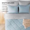 imageBedsure Twin XL Comforter Set  5 Pieces Reversible Blush Pink Bedding Twin XL Size Bed Set for All Seasons Bed in a Bag with Down Alternative Comforter Sheets Pillowcase ampamp Sham20  Sky Blue