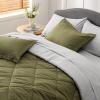 imageBedsure Twin XL Comforter Set  5 Pieces Reversible Blush Pink Bedding Twin XL Size Bed Set for All Seasons Bed in a Bag with Down Alternative Comforter Sheets Pillowcase ampamp Sham23  Light Olive Green
