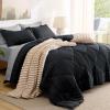 imageBedsure Twin XL Comforter Set  5 Pieces Reversible Blush Pink Bedding Twin XL Size Bed Set for All Seasons Bed in a Bag with Down Alternative Comforter Sheets Pillowcase ampamp Sham24  Dark Black  Grey