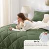 imageBedsure Twin XL Comforter Set  5 Pieces Reversible Blush Pink Bedding Twin XL Size Bed Set for All Seasons Bed in a Bag with Down Alternative Comforter Sheets Pillowcase ampamp Sham21  Olive Green