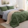 imageBedsure Twin XL Comforter Set  5 Pieces Reversible Blush Pink Bedding Twin XL Size Bed Set for All Seasons Bed in a Bag with Down Alternative Comforter Sheets Pillowcase ampamp Sham21  Olive Green