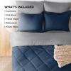 imageBedsure Twin XL Comforter Set  5 Pieces Reversible Blush Pink Bedding Twin XL Size Bed Set for All Seasons Bed in a Bag with Down Alternative Comforter Sheets Pillowcase ampamp Sham03  Navy