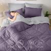 imageBedsure Twin XL Comforter Set  5 Pieces Reversible Blush Pink Bedding Twin XL Size Bed Set for All Seasons Bed in a Bag with Down Alternative Comforter Sheets Pillowcase ampamp Sham16  Grayish Purple
