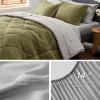 imageBedsure Twin XL Comforter Set  5 Pieces Reversible Blush Pink Bedding Twin XL Size Bed Set for All Seasons Bed in a Bag with Down Alternative Comforter Sheets Pillowcase ampamp Sham23  Light Olive Green