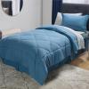 imageBedsure Twin XL Comforter Set  5 Pieces Reversible Blush Pink Bedding Twin XL Size Bed Set for All Seasons Bed in a Bag with Down Alternative Comforter Sheets Pillowcase ampamp Sham14  Slate Blue