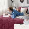 imageBedsure Twin XL Comforter Set  5 Pieces Reversible Blush Pink Bedding Twin XL Size Bed Set for All Seasons Bed in a Bag with Down Alternative Comforter Sheets Pillowcase ampamp Sham04  Burgundy