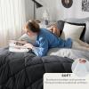 imageBedsure Twin XL Comforter Set  5 Pieces Reversible Blush Pink Bedding Twin XL Size Bed Set for All Seasons Bed in a Bag with Down Alternative Comforter Sheets Pillowcase ampamp Sham02  Black