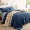 imageBedsure Twin XL Comforter Set  5 Pieces Reversible Blush Pink Bedding Twin XL Size Bed Set for All Seasons Bed in a Bag with Down Alternative Comforter Sheets Pillowcase ampamp Sham03  Navy