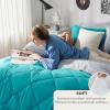 imageBedsure Twin XL Comforter Set  5 Pieces Reversible Blush Pink Bedding Twin XL Size Bed Set for All Seasons Bed in a Bag with Down Alternative Comforter Sheets Pillowcase ampamp Sham19  Teal