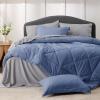 imageBedsure Twin XL Comforter Set  5 Pieces Reversible Blush Pink Bedding Twin XL Size Bed Set for All Seasons Bed in a Bag with Down Alternative Comforter Sheets Pillowcase ampamp Sham12  Infinity Blue