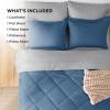imageBedsure Twin XL Comforter Set  5 Pieces Reversible Blush Pink Bedding Twin XL Size Bed Set for All Seasons Bed in a Bag with Down Alternative Comforter Sheets Pillowcase ampamp Sham14  Slate Blue