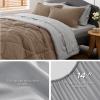 imageBedsure Twin XL Comforter Set  5 Pieces Reversible Blush Pink Bedding Twin XL Size Bed Set for All Seasons Bed in a Bag with Down Alternative Comforter Sheets Pillowcase ampamp Sham22  Brown