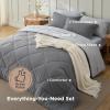 imageBedsure Twin XL Comforter Set  5 Pieces Reversible Blush Pink Bedding Twin XL Size Bed Set for All Seasons Bed in a Bag with Down Alternative Comforter Sheets Pillowcase ampamp Sham01  Grey