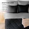 imageBedsure Twin XL Comforter Set  5 Pieces Reversible Blush Pink Bedding Twin XL Size Bed Set for All Seasons Bed in a Bag with Down Alternative Comforter Sheets Pillowcase ampamp Sham24  Dark Black  Grey