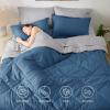 imageBedsure Twin XL Comforter Set  5 Pieces Reversible Blush Pink Bedding Twin XL Size Bed Set for All Seasons Bed in a Bag with Down Alternative Comforter Sheets Pillowcase ampamp Sham14  Slate Blue