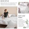 imageBedsure Twin XL Comforter Set  White Comforter Boho Tufted Shabby Chic Bedding for Kids 2 Pieces Vintage Farmhouse Bed Set for All Seasons Fluffy Soft Bedding with 1 Pillow Sham10  Black