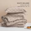 imageBedsure Twin XL Comforter Set  White Comforter Boho Tufted Shabby Chic Bedding for Kids 2 Pieces Vintage Farmhouse Bed Set for All Seasons Fluffy Soft Bedding with 1 Pillow Sham07  Warm Tan