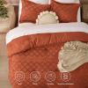 imageBedsure Twin XL Comforter Set  White Comforter Boho Tufted Shabby Chic Bedding for Kids 2 Pieces Vintage Farmhouse Bed Set for All Seasons Fluffy Soft Bedding with 1 Pillow Sham21  Terracotta