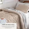 imageBedsure Twin XL Comforter Set  White Comforter Boho Tufted Shabby Chic Bedding for Kids 2 Pieces Vintage Farmhouse Bed Set for All Seasons Fluffy Soft Bedding with 1 Pillow Sham07  Warm Tan