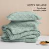 imageBedsure Twin XL Comforter Set  White Comforter Boho Tufted Shabby Chic Bedding for Kids 2 Pieces Vintage Farmhouse Bed Set for All Seasons Fluffy Soft Bedding with 1 Pillow Sham19  Sage Green