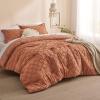imageBedsure Twin XL Comforter Set  White Comforter Boho Tufted Shabby Chic Bedding for Kids 2 Pieces Vintage Farmhouse Bed Set for All Seasons Fluffy Soft Bedding with 1 Pillow Sham20  Pumpkin