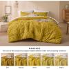 imageBedsure Twin XL Comforter Set  White Comforter Boho Tufted Shabby Chic Bedding for Kids 2 Pieces Vintage Farmhouse Bed Set for All Seasons Fluffy Soft Bedding with 1 Pillow Sham25  Mustard Yellow