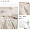 imageBedsure Twin XL Comforter Set  White Comforter Boho Tufted Shabby Chic Bedding for Kids 2 Pieces Vintage Farmhouse Bed Set for All Seasons Fluffy Soft Bedding with 1 Pillow Sham02  Beige