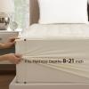 imageBedsure Twin XL Mattress Pad  Soft Mattress Topper for College Dorm Room Essentials Extra Long Twin Quilted Fitted Bed Cover Protector with 821 Inches Deep Pocket Washable White 39x80 InchesBeige