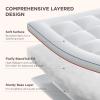 imageBedsure Twin XL Mattress Topper Dorm Bedding  Extra Thick Mattress Pad Cover with Deep Pocket Plush Soft PillowTop Bed Topper for Back Pain Relief Overfilled with Down Alternative Filling WhiteWhite