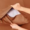 imageBedsure Twin XL Sheet Set Dorm Bedding Cooling Sheets Twin Extra Long Sheets Rayon Derived from Bamboo Deep Pocket Up to 16quot Hotel Luxury Silky Bedding Sheets ampamp Pillowcases Dark Grey19  Burnt Orange
