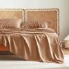 imageBedsure Twin XL Sheet Set Dorm Bedding Cooling Sheets Twin Extra Long Sheets Rayon Derived from Bamboo Deep Pocket Up to 16quot Hotel Luxury Silky Bedding Sheets ampamp Pillowcases Dark Grey24  Taupe
