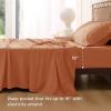 imageBedsure Twin XL Sheet Set Dorm Bedding Cooling Sheets Twin Extra Long Sheets Rayon Derived from Bamboo Deep Pocket Up to 16quot Hotel Luxury Silky Bedding Sheets ampamp Pillowcases Dark Grey19  Burnt Orange