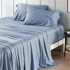 imageBedsure Twin XL Sheet Set Dorm Bedding Cooling Sheets Twin Extra Long Sheets Rayon Derived from Bamboo Deep Pocket Up to 16quot Hotel Luxury Silky Bedding Sheets ampamp Pillowcases Dark Grey05  Mineral Blue
