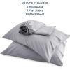 imageBedsure Twin XL Sheet Set Dorm Bedding Cooling Sheets Twin Extra Long Sheets Rayon Derived from Bamboo Deep Pocket Up to 16quot Hotel Luxury Silky Bedding Sheets ampamp Pillowcases Dark Grey04  Silver Grey