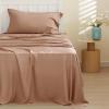 imageBedsure Twin XL Sheet Set Dorm Bedding Cooling Sheets Twin Extra Long Sheets Rayon Derived from Bamboo Deep Pocket Up to 16quot Hotel Luxury Silky Bedding Sheets ampamp Pillowcases Dark Grey24  Taupe