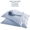 imageBedsure Twin XL Sheet Set Dorm Bedding Cooling Sheets Twin Extra Long Sheets Rayon Derived from Bamboo Deep Pocket Up to 16quot Hotel Luxury Silky Bedding Sheets ampamp Pillowcases Dark Grey05  Mineral Blue