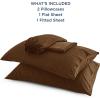 imageBedsure Twin XL Sheet Set Dorm Bedding Cooling Sheets Twin Extra Long Sheets Rayon Derived from Bamboo Deep Pocket Up to 16quot Hotel Luxury Silky Bedding Sheets ampamp Pillowcases Dark Grey20  Brown