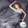 imageBedsure Twin XL Sheet Set Dorm Bedding Cooling Sheets Twin Extra Long Sheets Rayon Derived from Bamboo Deep Pocket Up to 16quot Hotel Luxury Silky Bedding Sheets ampamp Pillowcases Dark Grey01  Dark Grey