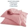 imageBedsure Twin XL Sheet Set Dorm Bedding Cooling Sheets Twin Extra Long Sheets Rayon Derived from Bamboo Deep Pocket Up to 16quot Hotel Luxury Silky Bedding Sheets ampamp Pillowcases Dark Grey21  Blush Pink