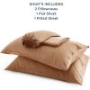imageBedsure Twin XL Sheet Set Dorm Bedding Cooling Sheets Twin Extra Long Sheets Rayon Derived from Bamboo Deep Pocket Up to 16quot Hotel Luxury Silky Bedding Sheets ampamp Pillowcases Dark Grey24  Taupe