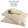 imageBedsure Twin XL Sheet Set Dorm Bedding Cooling Sheets Twin Extra Long Sheets Rayon Derived from Bamboo Deep Pocket Up to 16quot Hotel Luxury Silky Bedding Sheets ampamp Pillowcases Dark Grey03  Beige