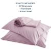 imageBedsure Twin XL Sheet Set Dorm Bedding Cooling Sheets Twin Extra Long Sheets Rayon Derived from Bamboo Deep Pocket Up to 16quot Hotel Luxury Silky Bedding Sheets ampamp Pillowcases Dark Grey16  Lavender